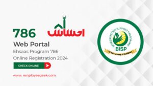 786 Web Portal - Ehsaas Program 786 Online Registration 2024